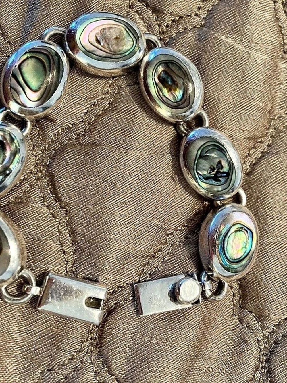 Sterling Silver Abalone Inlay Bracelet